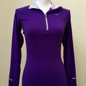 Nike Elements Purple Half Zip Long Sleeve Top